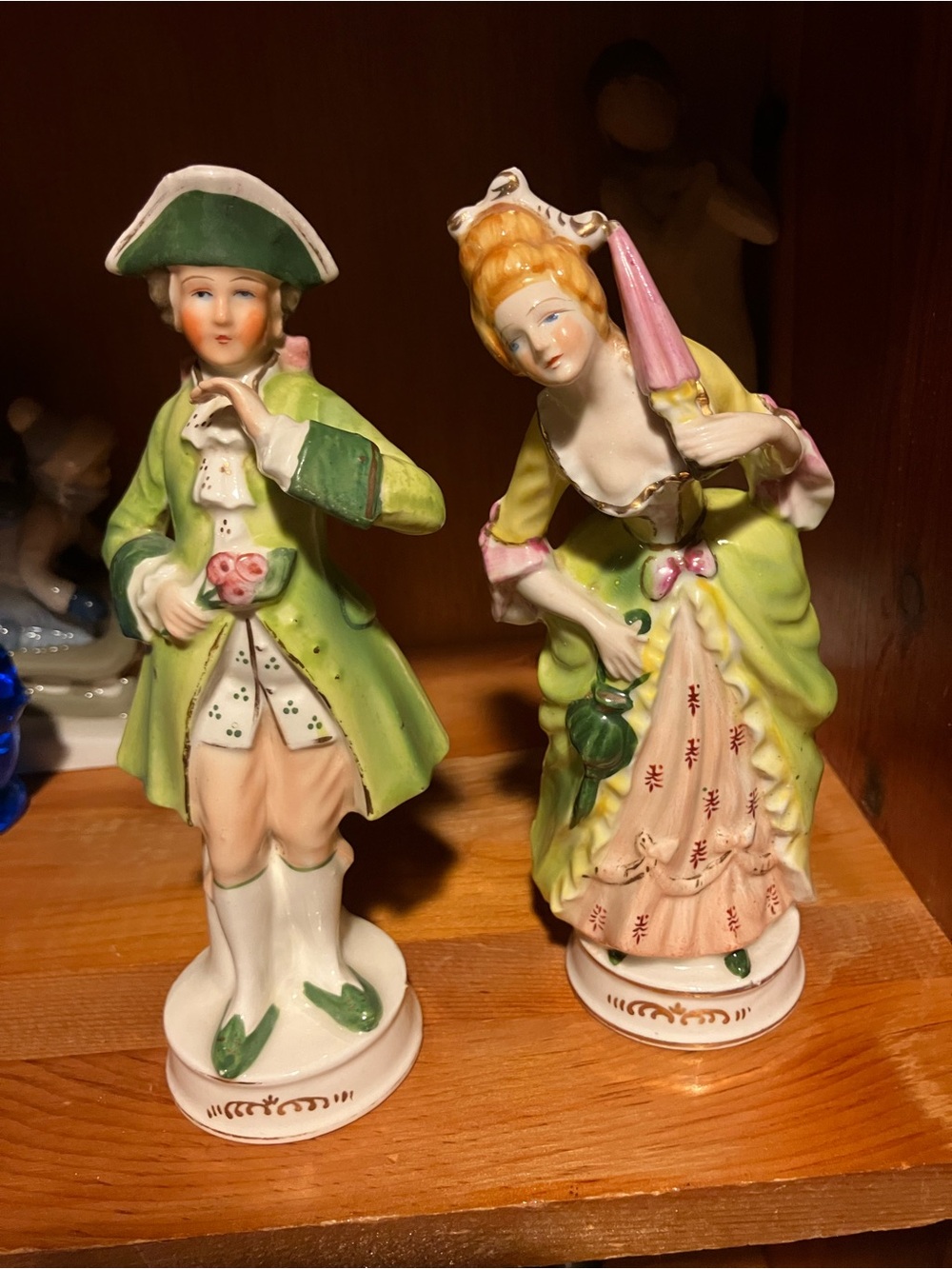 EUC Moriyama Man & Woman Occupied Japan # 1021 7.5”Porcelain Figurine Pair